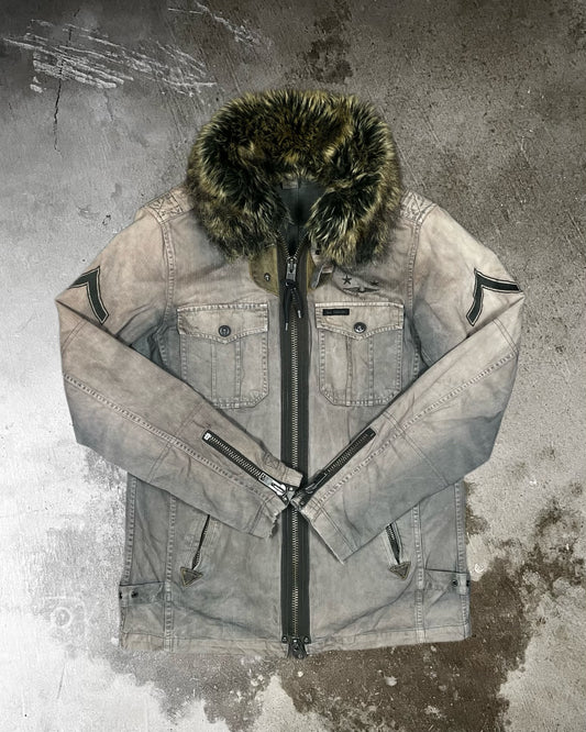 Ego Tripping Military Fur Jacket w/ Removable Fur & Removable Inner Liner