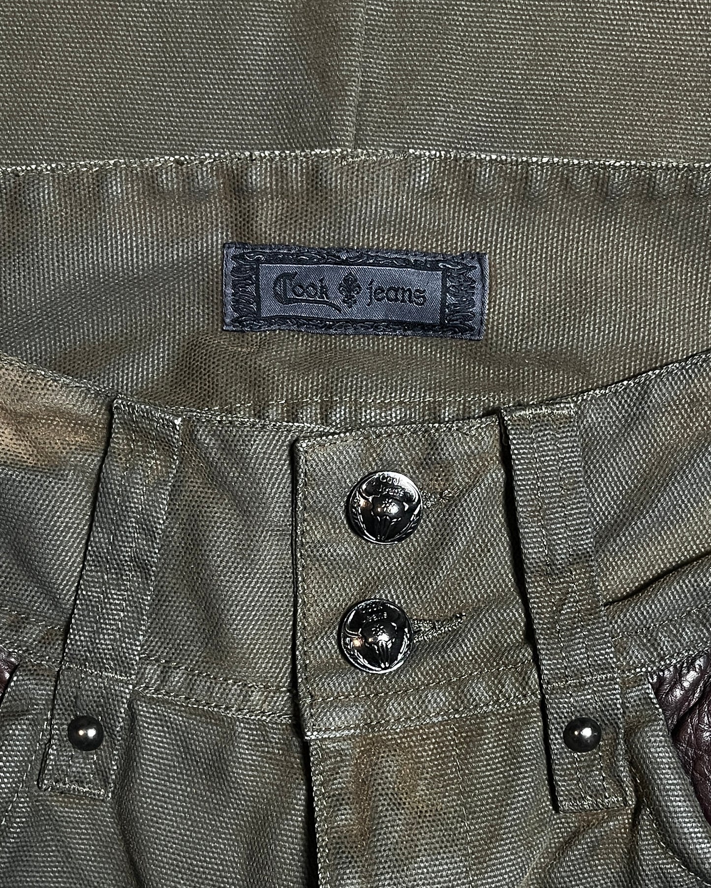 Cook Leather Attachment Flare Jeans