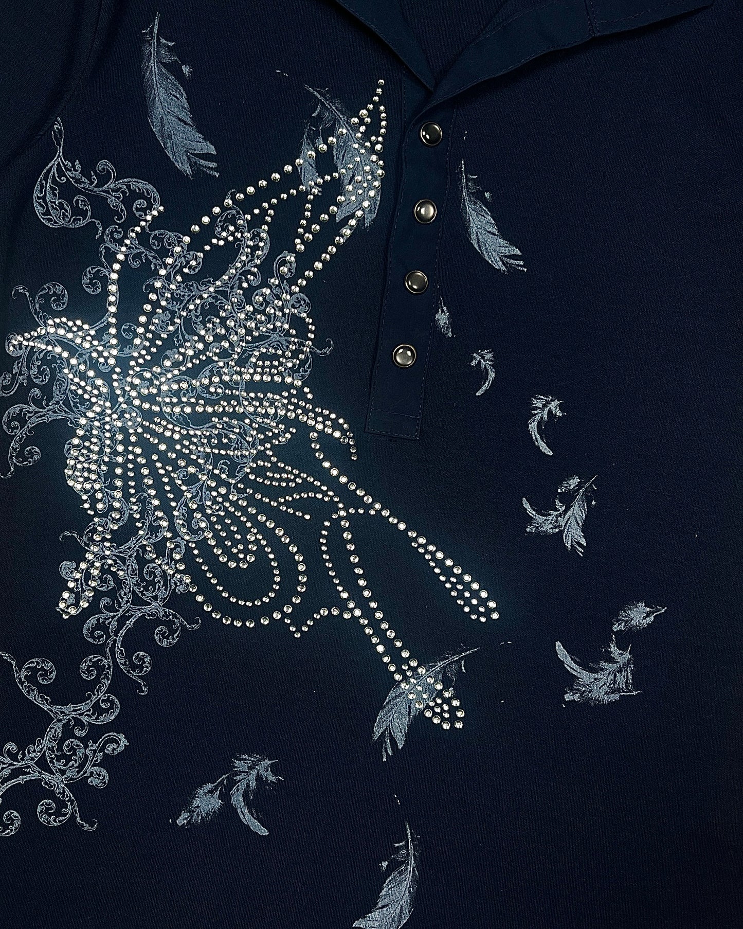 Tornado Mart Bedazzled Butterfly Polo