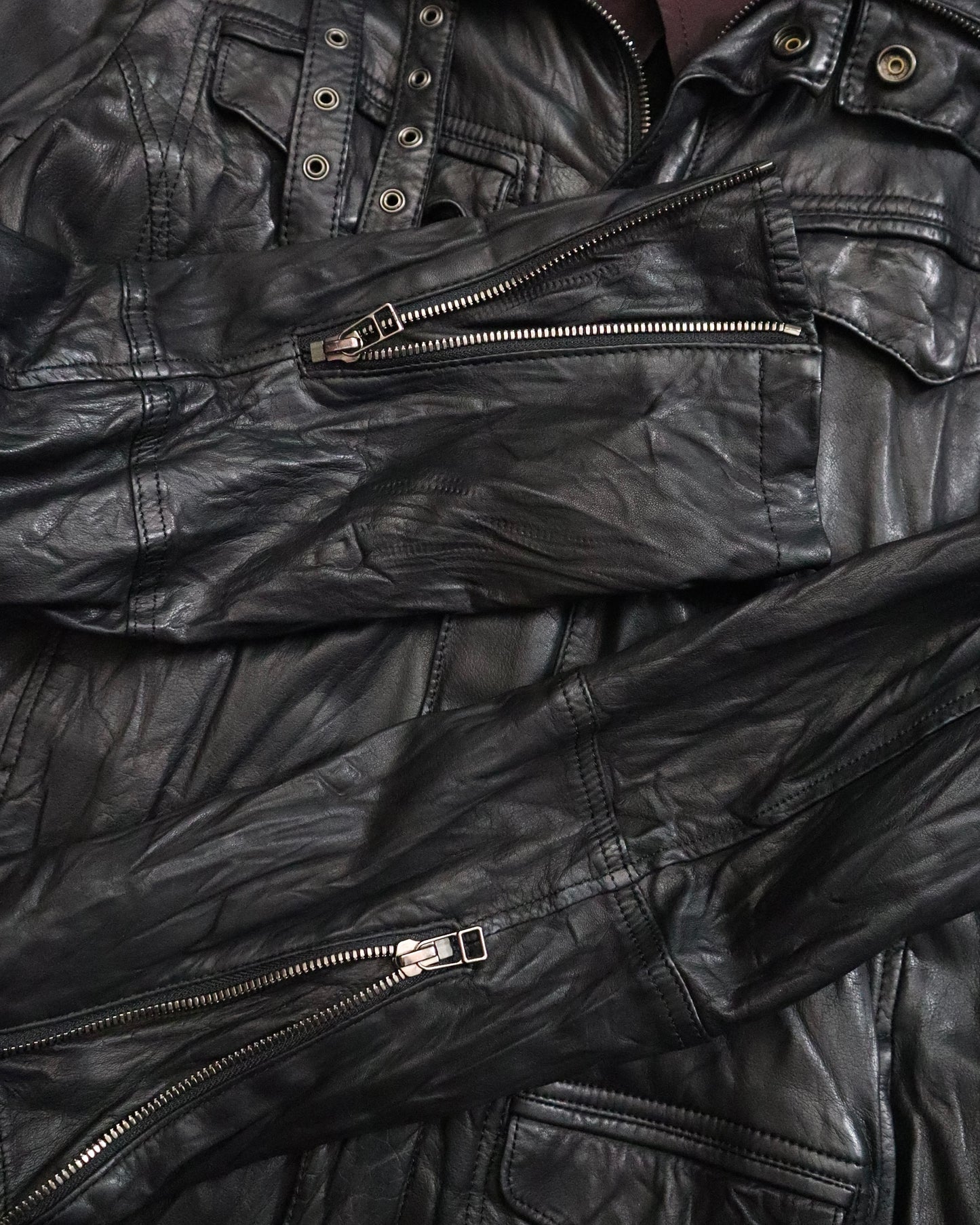 Kyoji Maruyama Smooth Leather Jacket w/ Hidden Hood