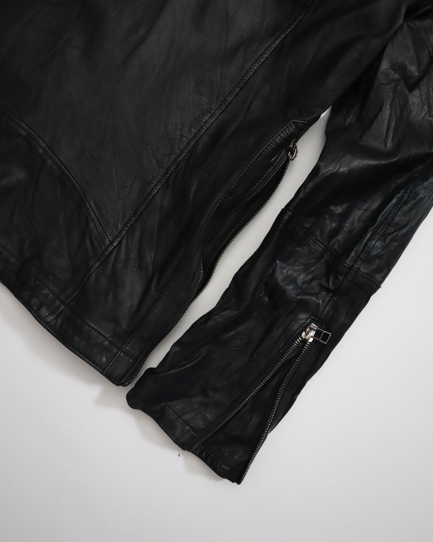 Kyoji Maruyama Smooth Leather Jacket w/ Hidden Hood