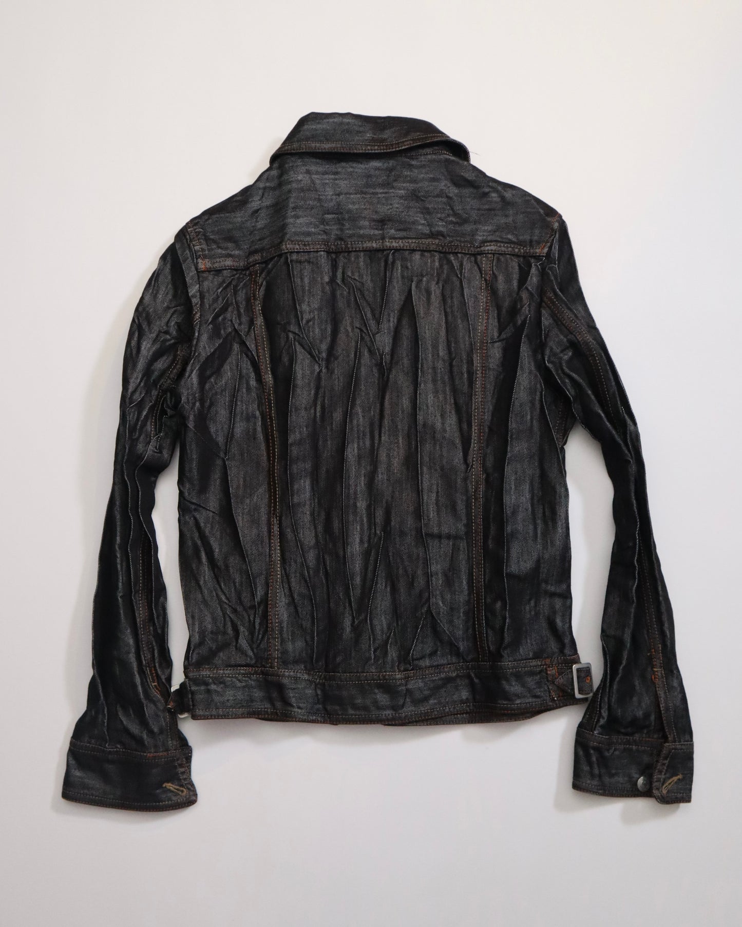 Semantic Design Pleated Denim Jacket