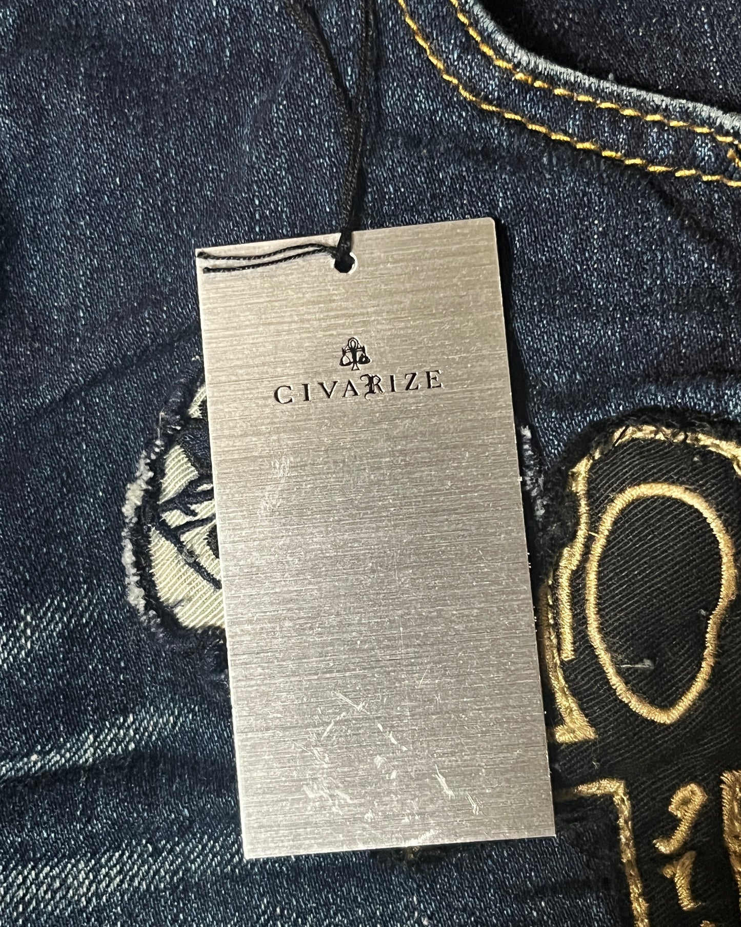 Civarize Slim-Flared Cross Patch Denim