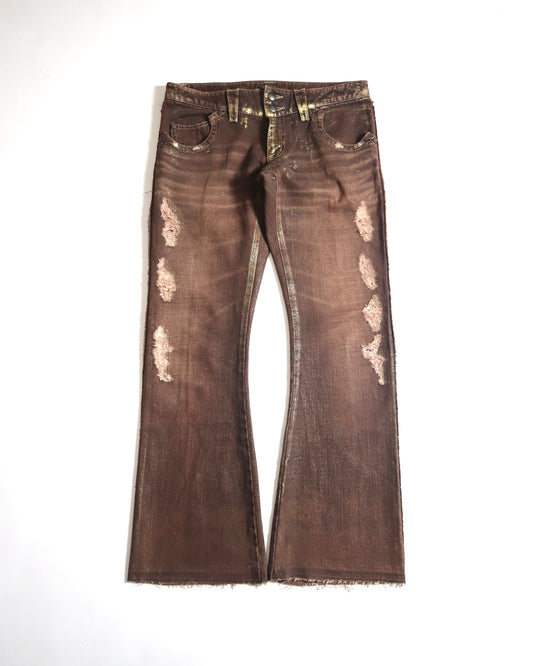 Obelisk Gold Coated Bootcut Jeans