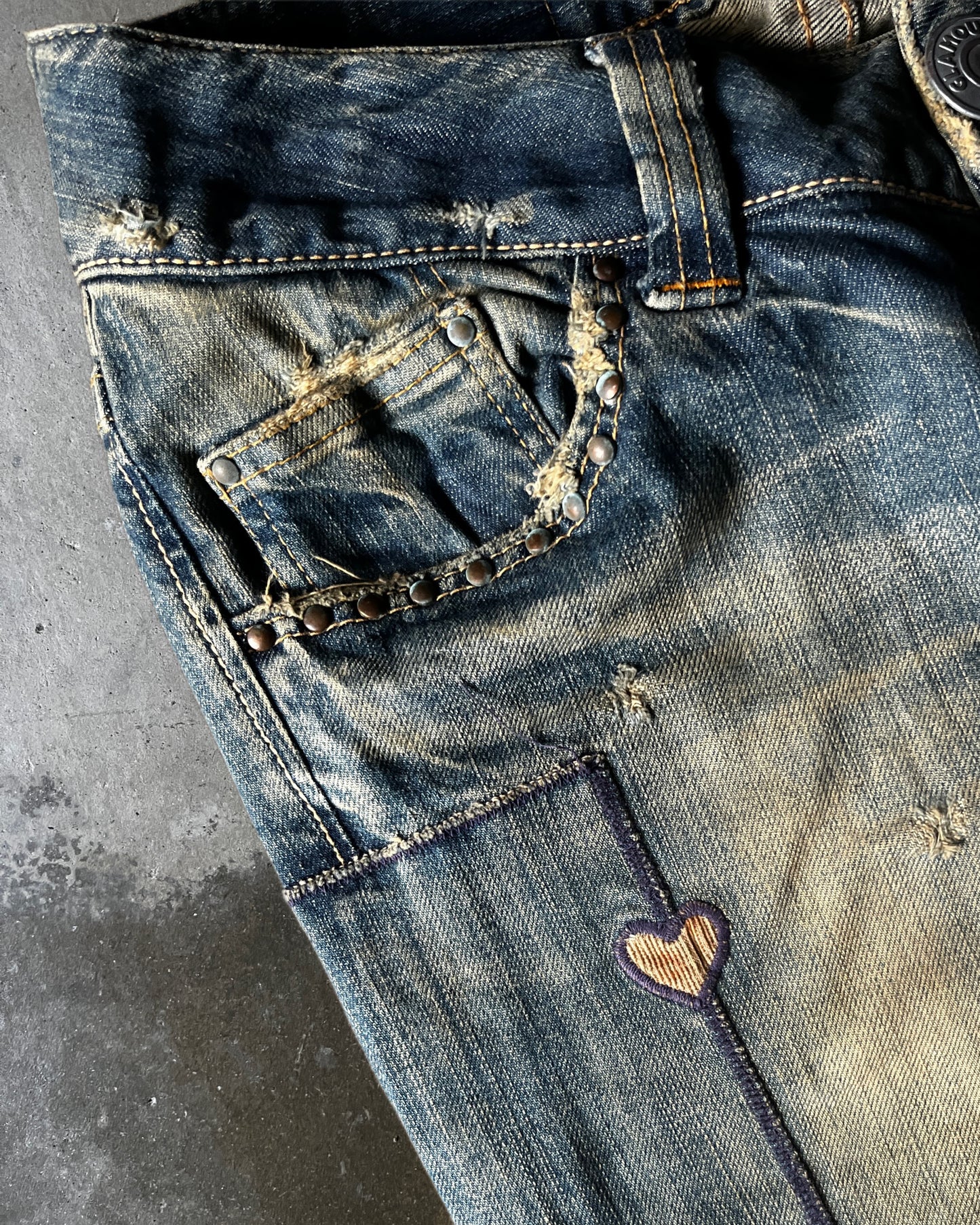 Hysteric Glamour Patchwork Flared Jeans