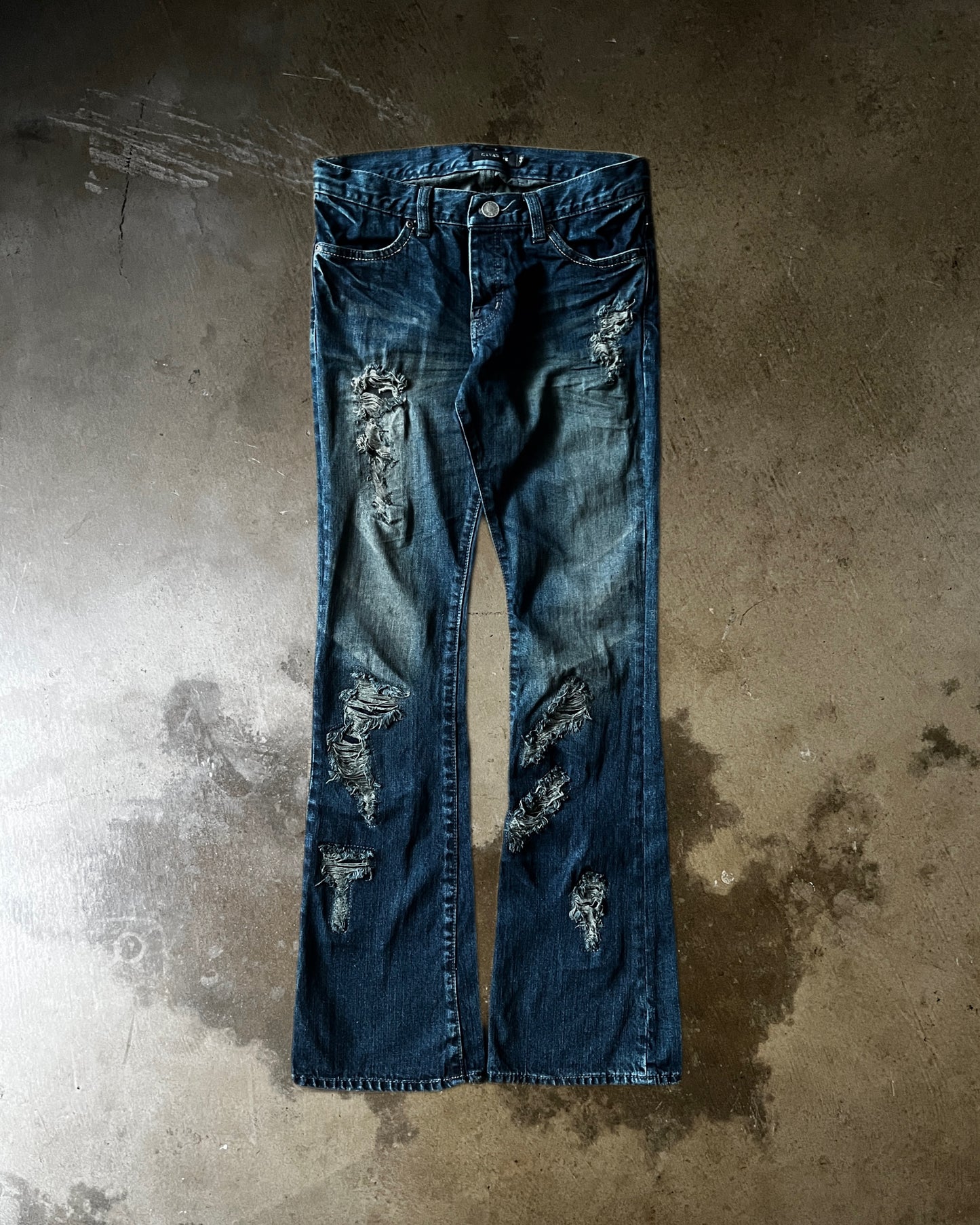 Civarize Distressed & Repaired Flared Denim
