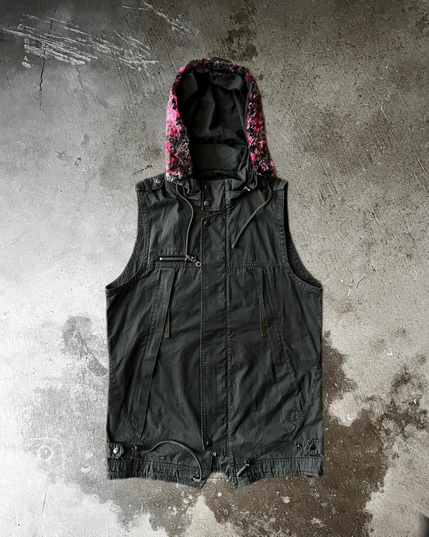PPFM Military Removable Fur-Hood Vest