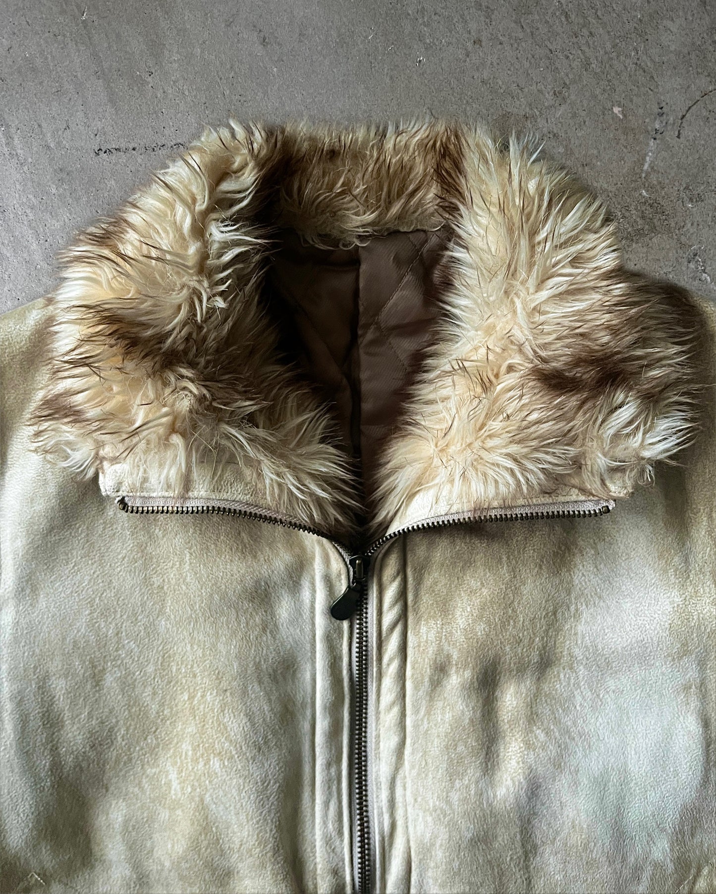 Tornado Mart Suede Jacket with Removable Fur Neck