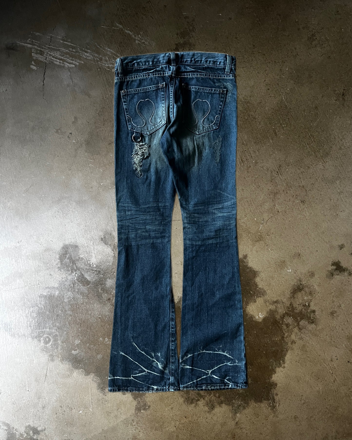 Civarize Distressed & Repaired Flared Denim