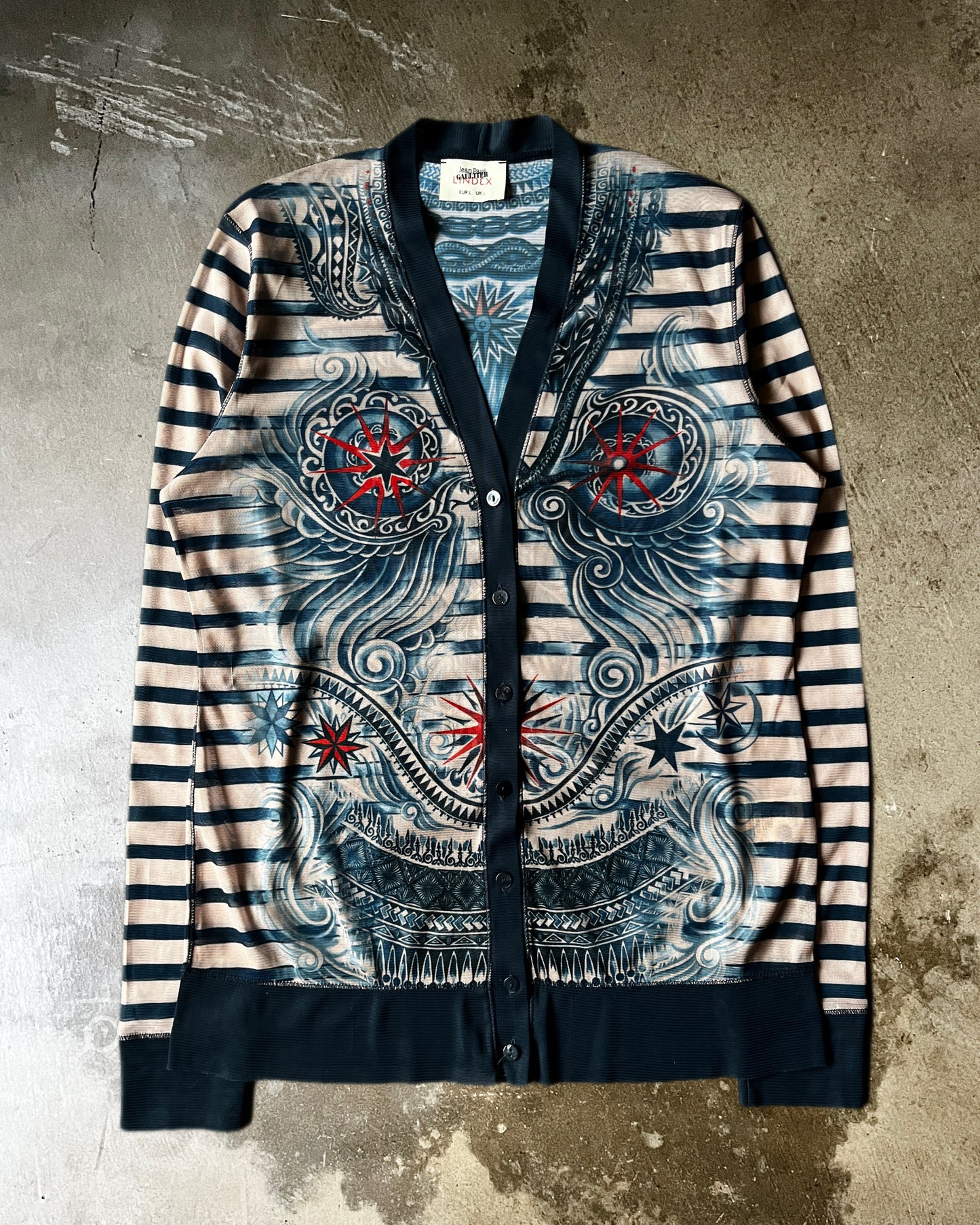 Jean Paul Gaultier Dragon Tattoo Mesh Cardigan