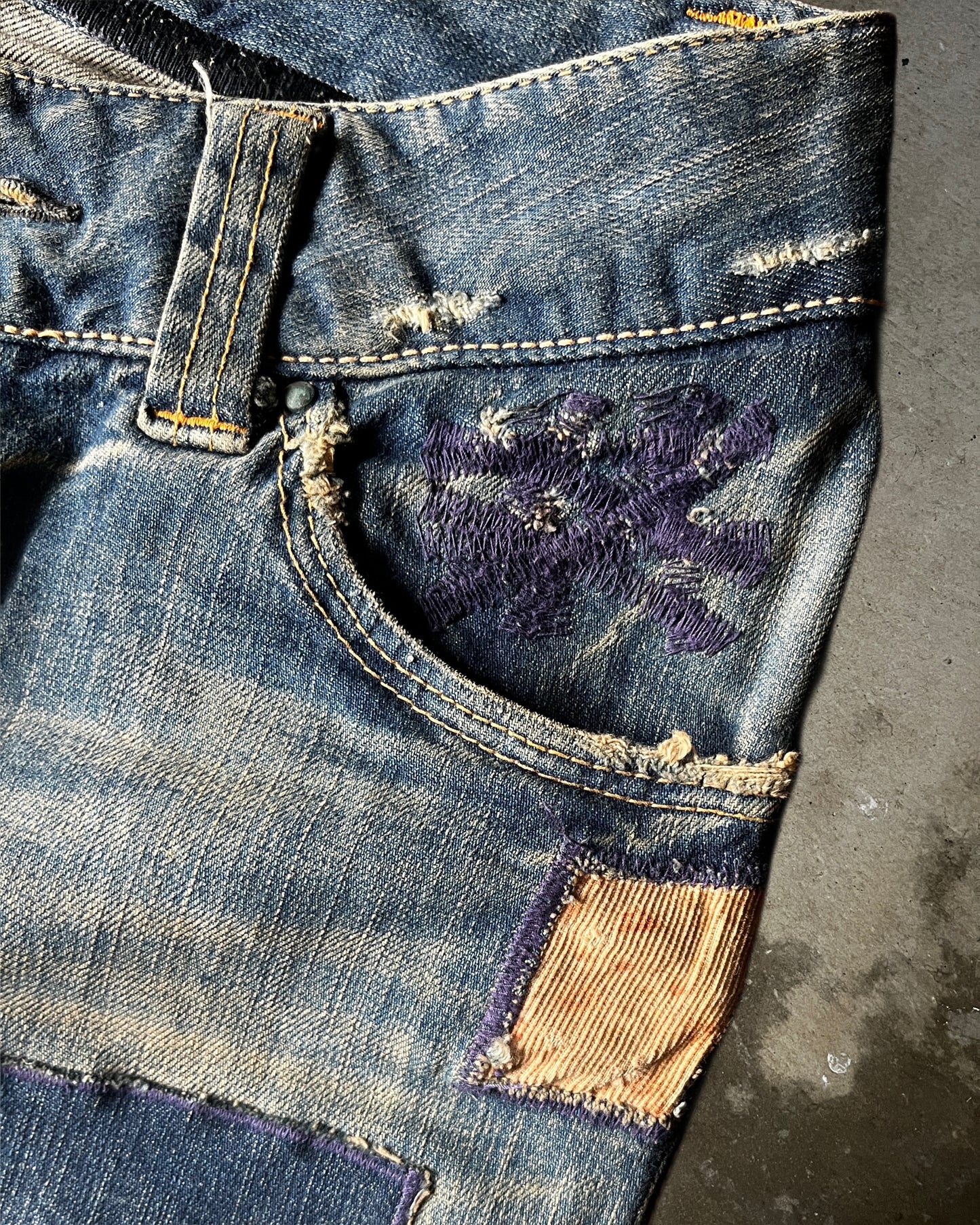 Hysteric Glamour Patchwork Flared Jeans
