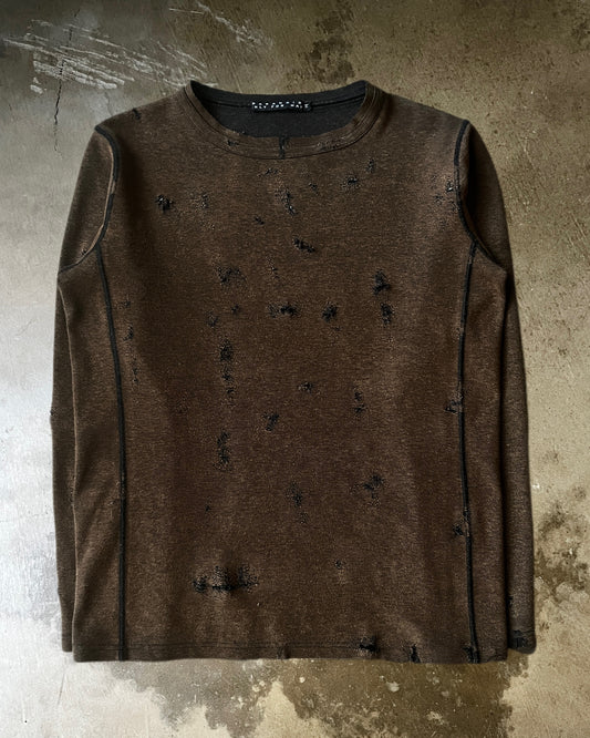 Paranoid Distressed Contrast Seam Longsleeve