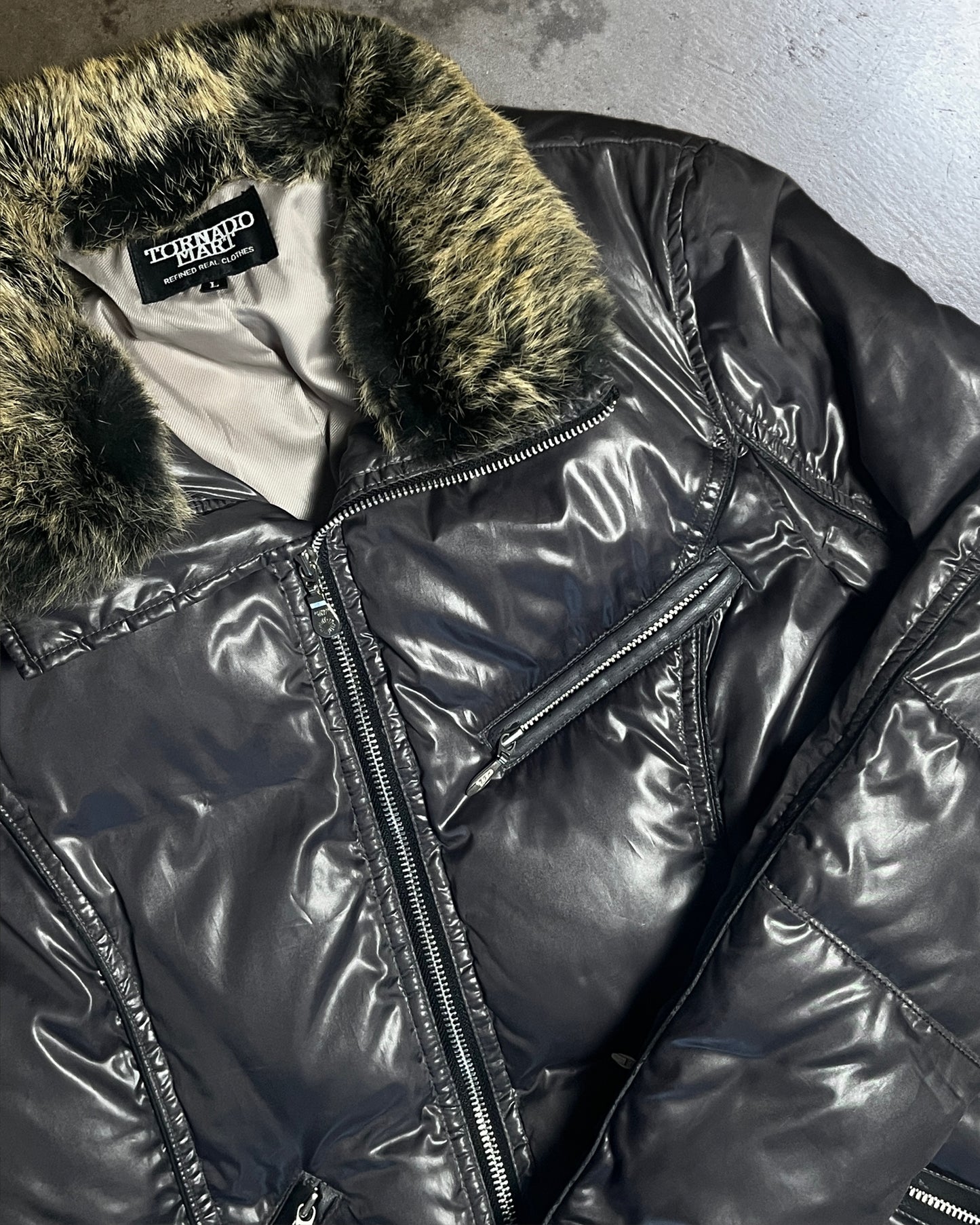Tornado Mart Puffer with Removable Fur Neck Lining