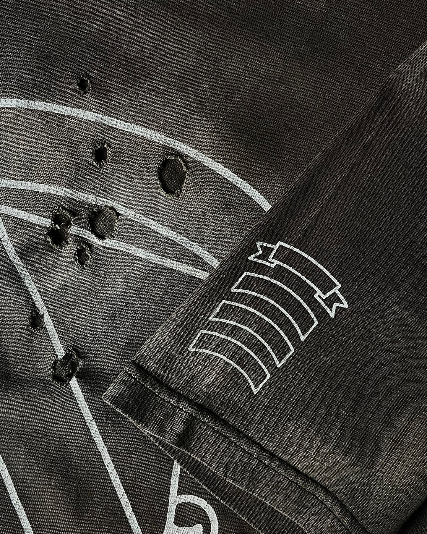 Number(N)ine F/W 2001 "Standards" Faded & Bullet-Hole Distressed Tee