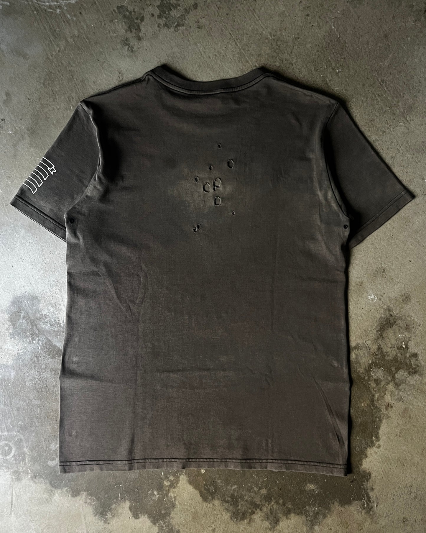Number(N)ine F/W 2001 "Standards" Faded & Bullet-Hole Distressed Tee