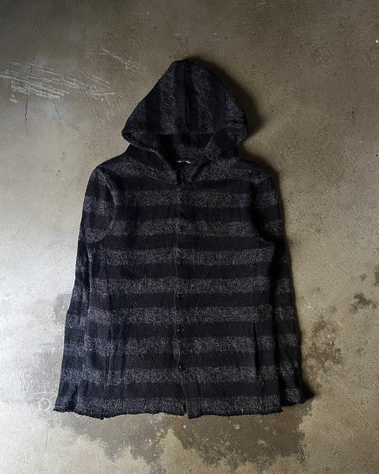 Shellac Striped Mohair Hoodie Cardigan