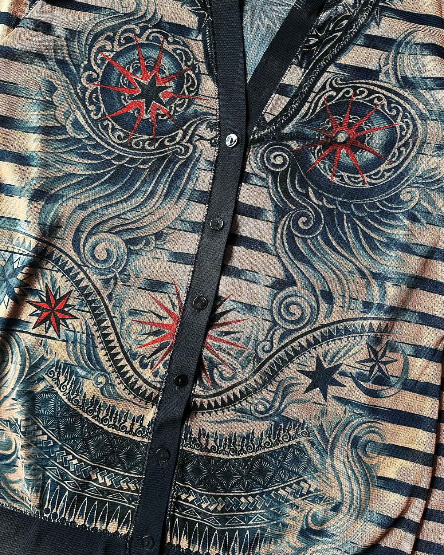 Jean Paul Gaultier Dragon Tattoo Mesh Cardigan