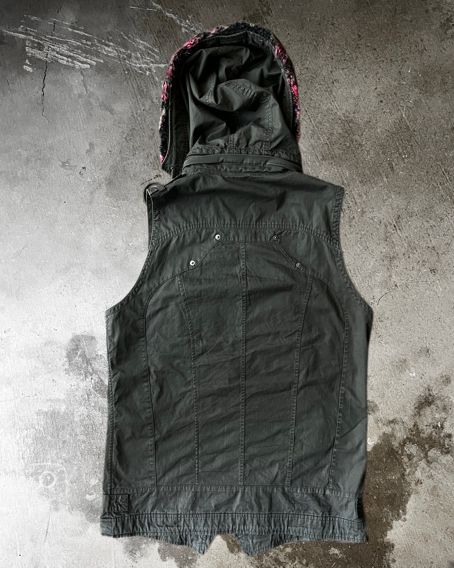 PPFM Military Removable Fur-Hood Vest
